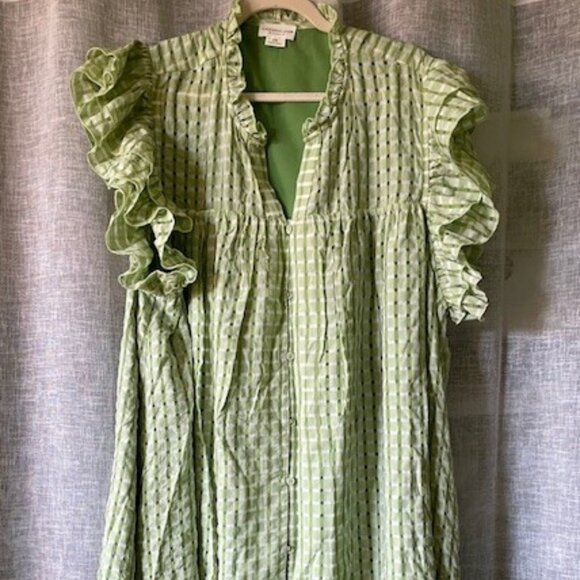 Chic Soul "Life's Pretty Sweet" dress, green gingham check, 3X - Picture 1 of 4